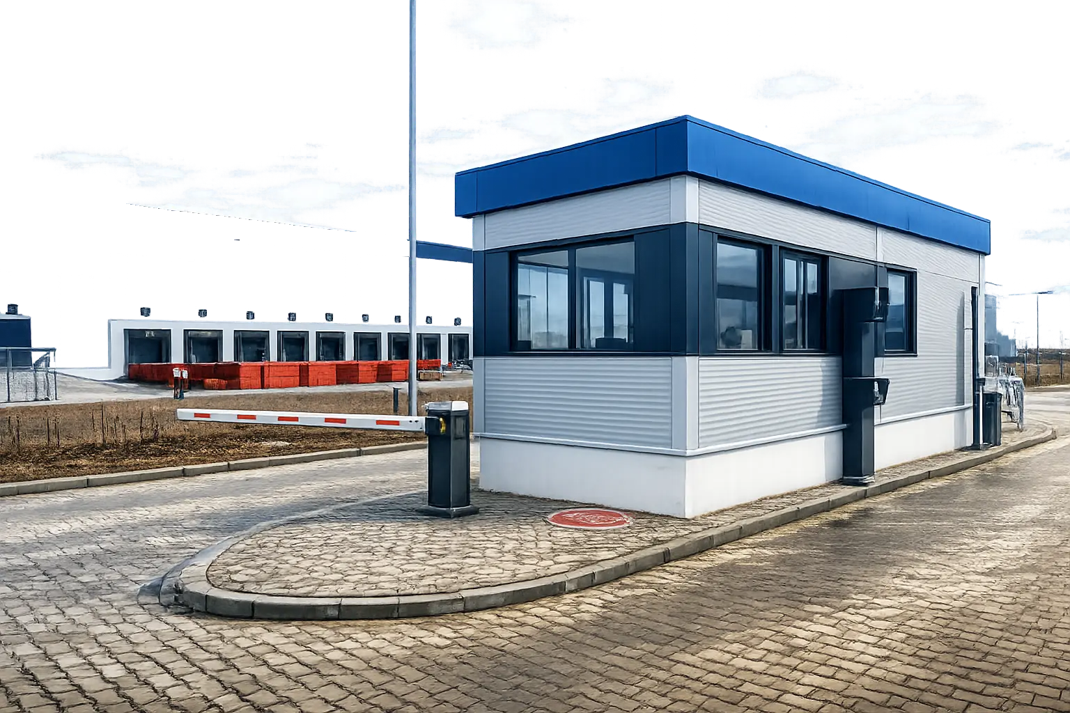 Kontrola wjazdu pojazdów przy bramie zakładu